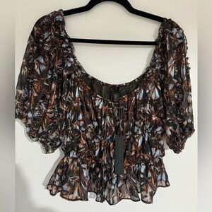 #313 House of Harlow Colorful off the shoulder blouse size M